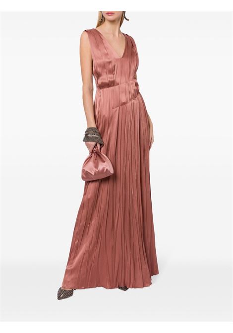 Abito lungo plissettato in rosa Alberta Ferretti - donna ALBERTA FERRETTI | 040766190176